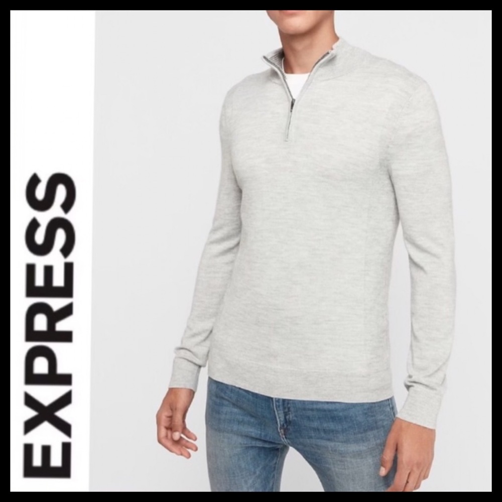EXPRESS Half-Zip Mock Neck Sweater